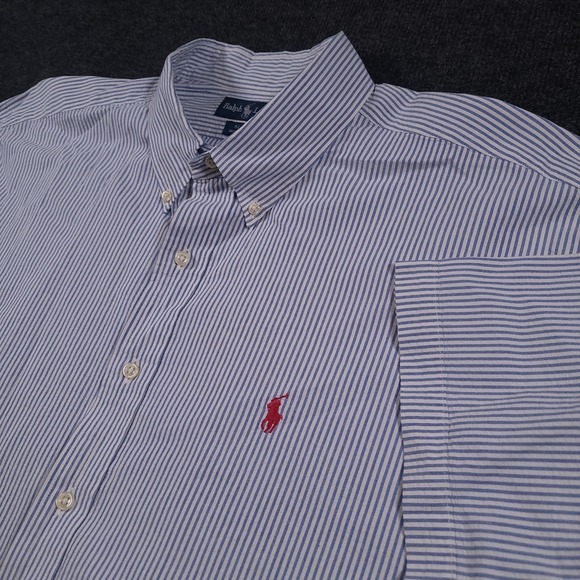Ralph Lauren Other - Polo‎ Ralph Lauren Blake XXL 2XL Seersucker Blue White Stripe Short Sleeve Shirt